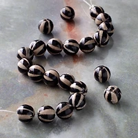 Black Dyed Agate Round Beads, 7.5mm by Bead Landing™