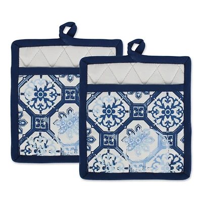 Lisbon Print Kitchen Textiles, 9" x 8", Lisbon Print, 2ct