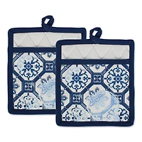 Lisbon Print Kitchen Textiles, 9" x 8", Lisbon Print, 2ct