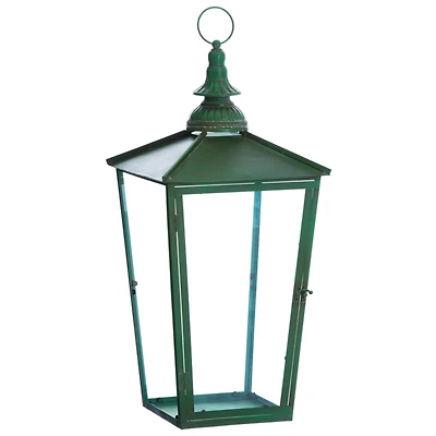 27.5" Green Iron Lantern