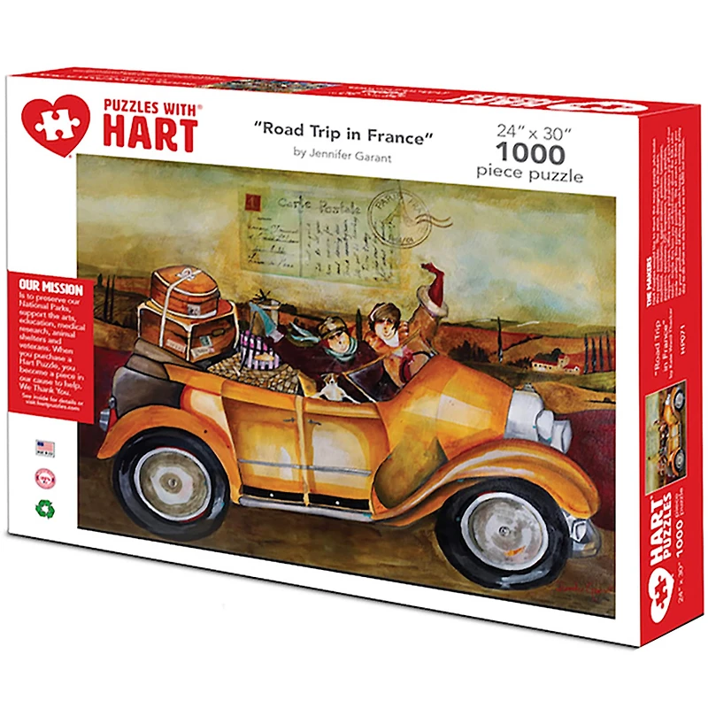 Hart Puzzles Road Trip in France by Jennifer Garant 1,000 Piece Jigsaw Puzzle