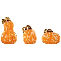 Glitzhome® Orange Glass Pumpkin & Gourd Set