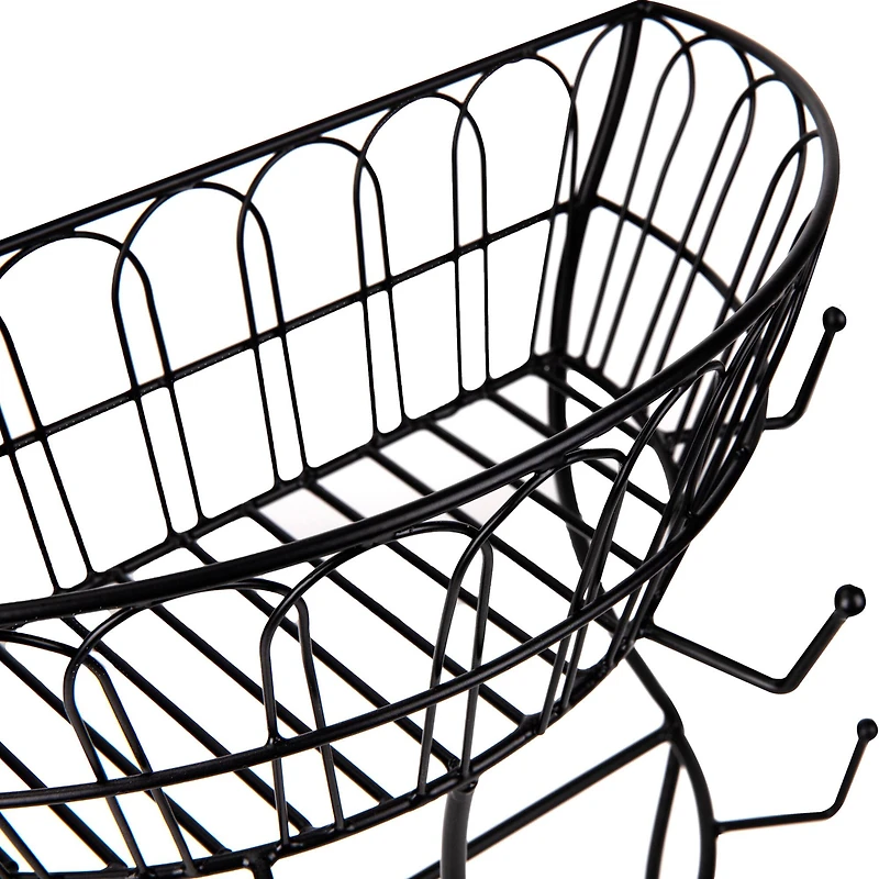 Mind Reader Black Metal Wire Cup Tree Countertop Mug Rack & Coffee Pod Storage