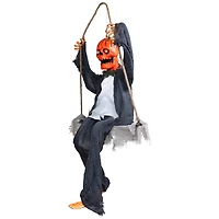 30" Animated Swinging Pumpkin Man Halloween Decoration