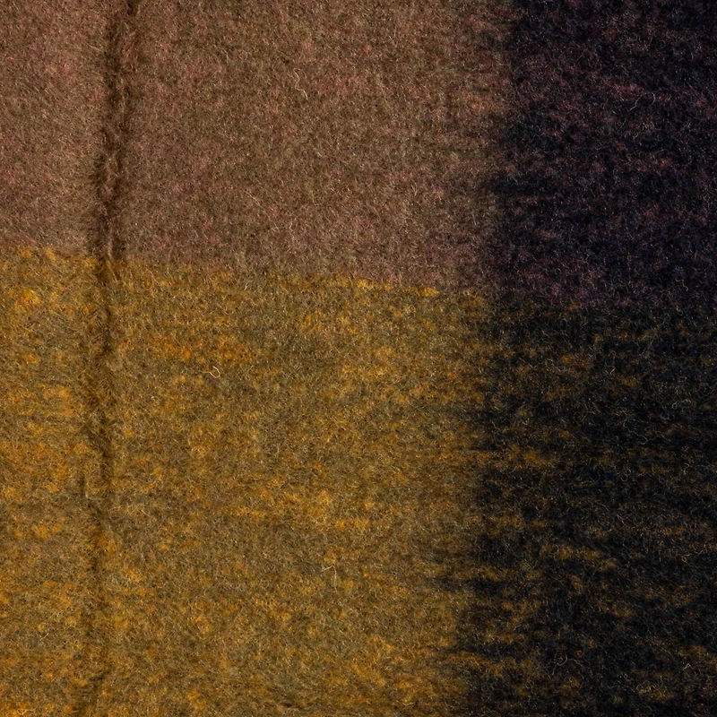 Hello Honey® Gold & Orange Block Wool & Acrylic Ruffled Throw Blanket