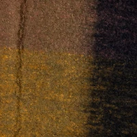 Hello Honey® Gold & Orange Block Wool & Acrylic Ruffled Throw Blanket