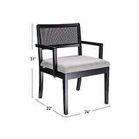 Hello Honey® 2.5ft. Crawford Mid-Century Modern Solid Wood Black Arm Chair