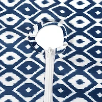 Blue Ikat Outdoor Table Runner With Zipper 14" x 108"