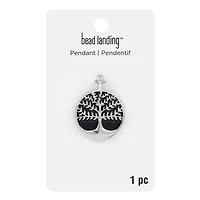 Silver & Black Round Tree of Life Pendant by Bead Landing™
