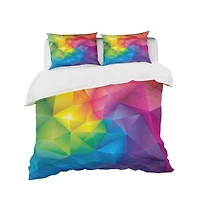Designart 'Rainbow 3D Triangular Geometry' Modern & Contemporary Bedding Set