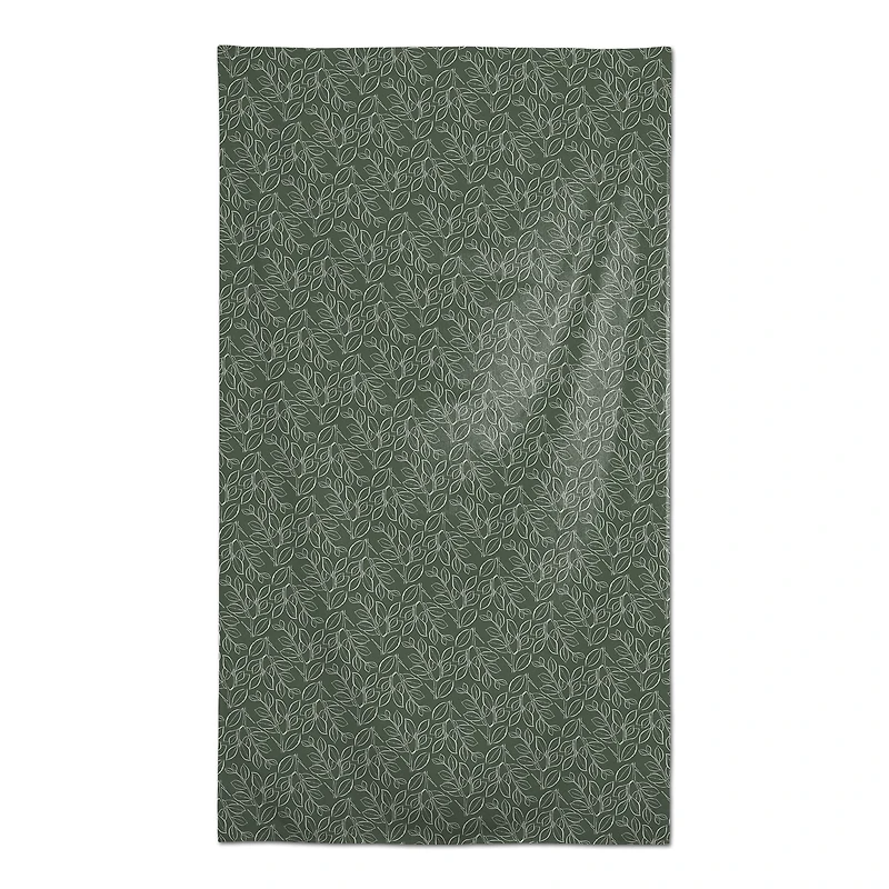 102" Sage Lined Leaves Tablecloth