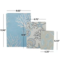 Light Blue Nature Print Canvas Faux Book Box Set