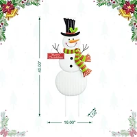 Glitzhome® 40" Metal Snowman Yard Stake