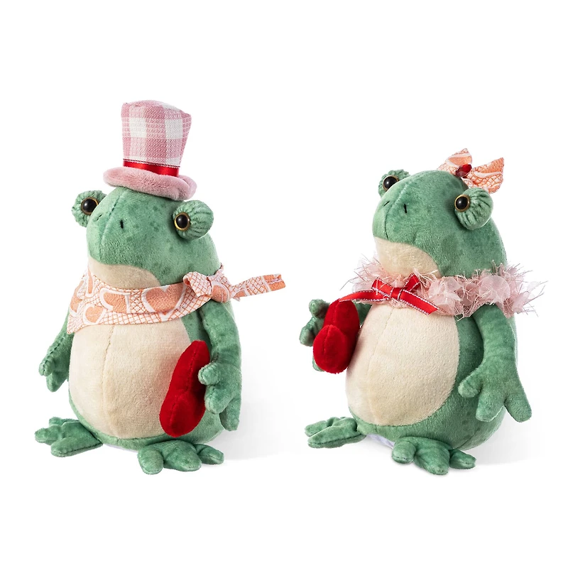 Glitzhome® Valentine's Frog Couple Figurine Set