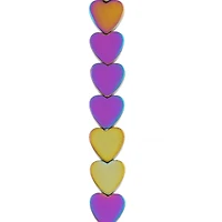 Rainbow Reconstituted Hematite Heart Beads, 8mm by Bead Landing™