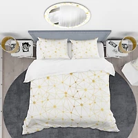 Designart 'Golden Grid I' Mid-Century Duvet Cover Set