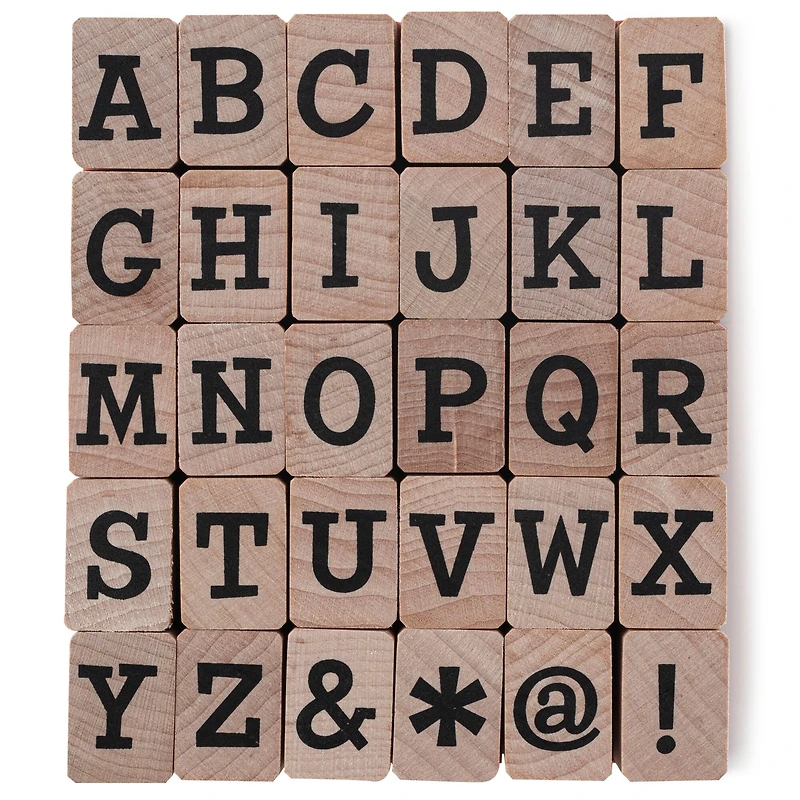 6 Pack: Large Uppercase Alphabet Wood Stamp Set by Recollections™