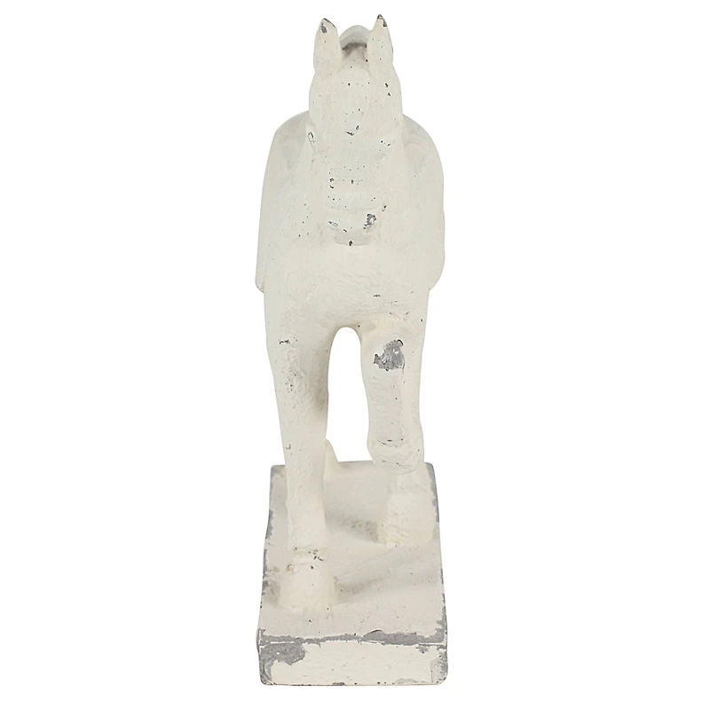 14" White Fiberglass Vintage Horse Sculpture