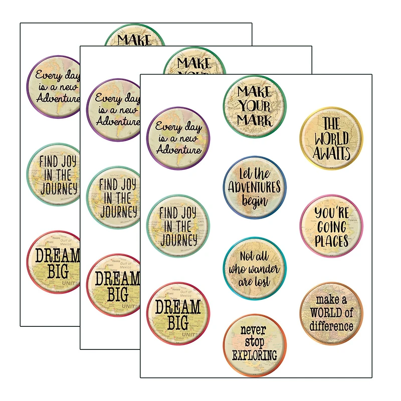Teacher Created Resources Travel the Map Positive Saying Accents, 3 Packs of 30