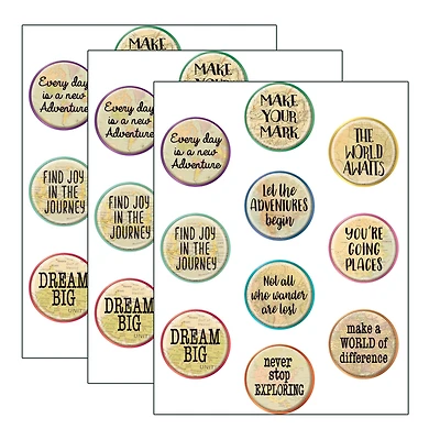 Teacher Created Resources Travel the Map Positive Saying Accents, 3 Packs of 30