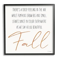 Stupell Industries Hello Beautiful Fall Uplifting Rhyme Framed Giclee Art