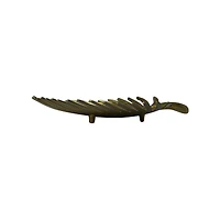 Hello Honey® 13" Antique Gold Finish Decorative Aluminum Palm Frond Tray