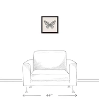 Butterfly Ink 13.73" x 13.73" Black Framed Canvas