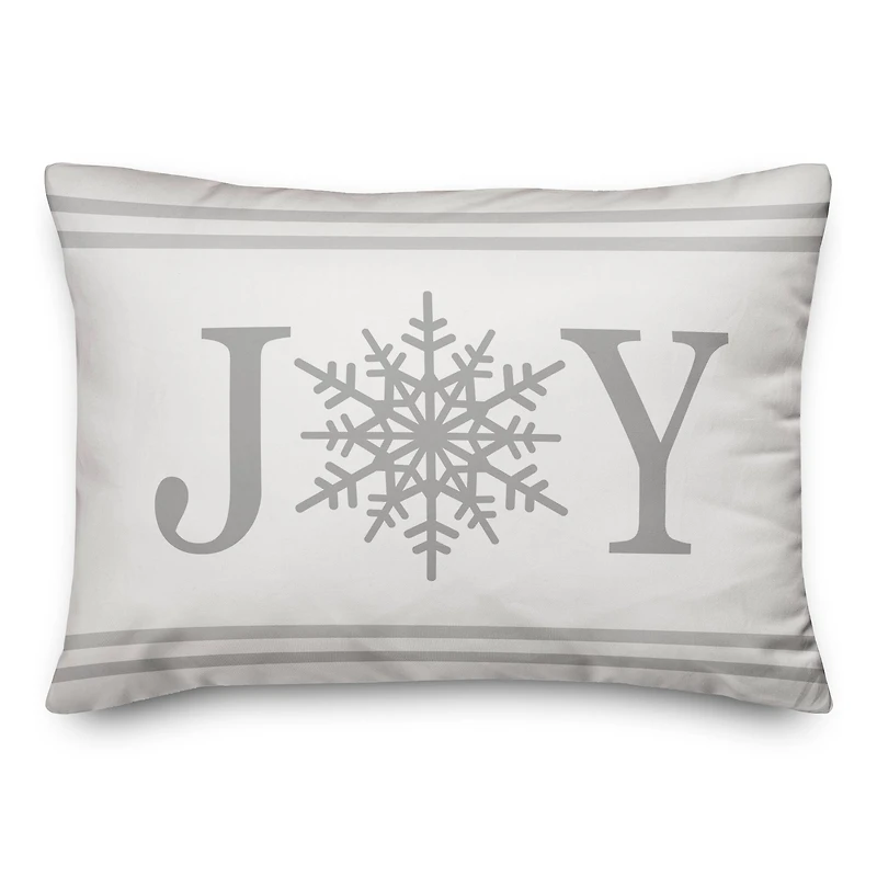 Joy Snowflake 14x20 Throw Pillow