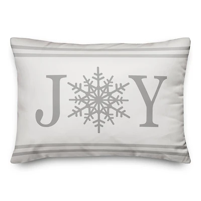 Joy Snowflake 14x20 Throw Pillow