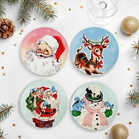 8" Pastel Holiday Ceramic Plate Set 