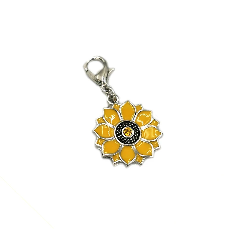 Charmalong™ Yellow & Rhodium Sunflower Charm by Bead Landing™ 