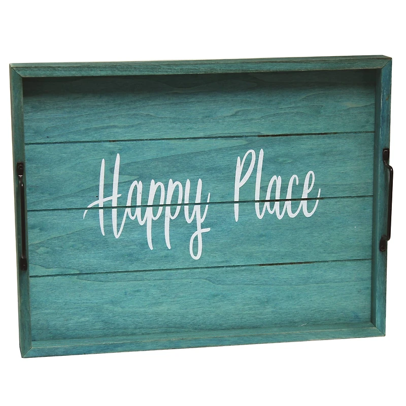 Elegant Designs™ 15.5" Happy Place Serving Tray with Handles