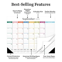 July 2025 - June 2026 Large Rainbow Blocks Desk Pad Monthly Blotter Calendar