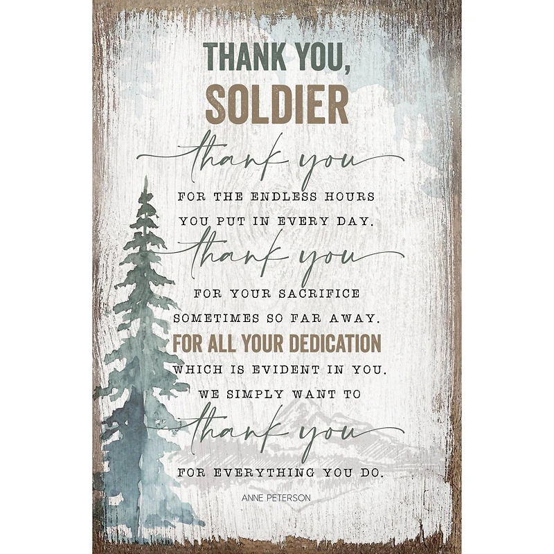 Thank You Soldier Inspirational Wood Plaque