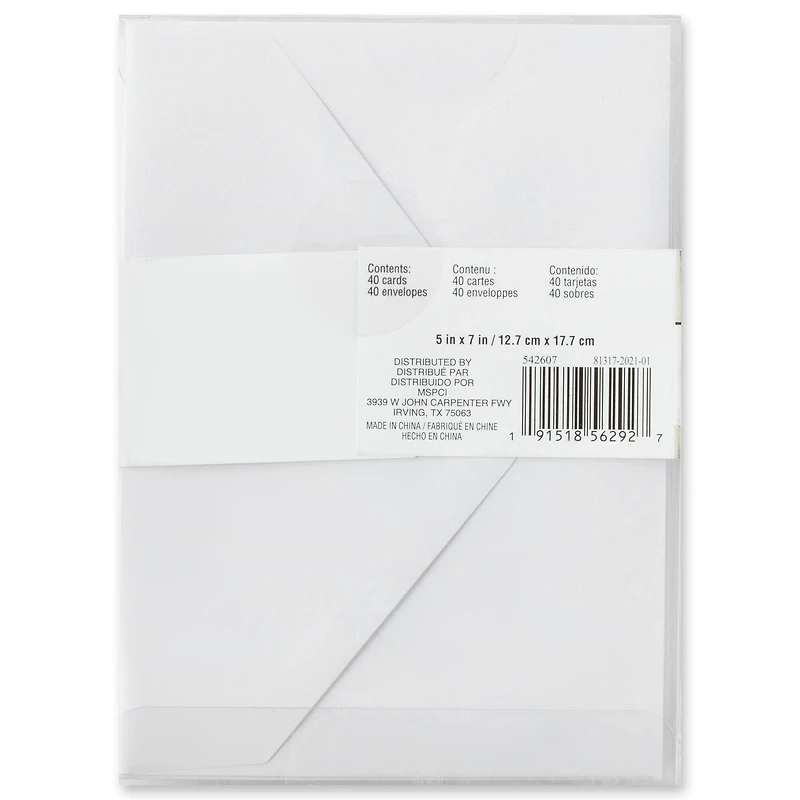 Floral Flat Cards & Envelopes by Recollections™, 5" x 7"