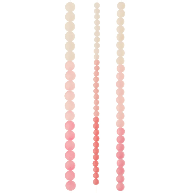 12 Pack: Pink Ombre Glass Round Beads by Bead Landing™