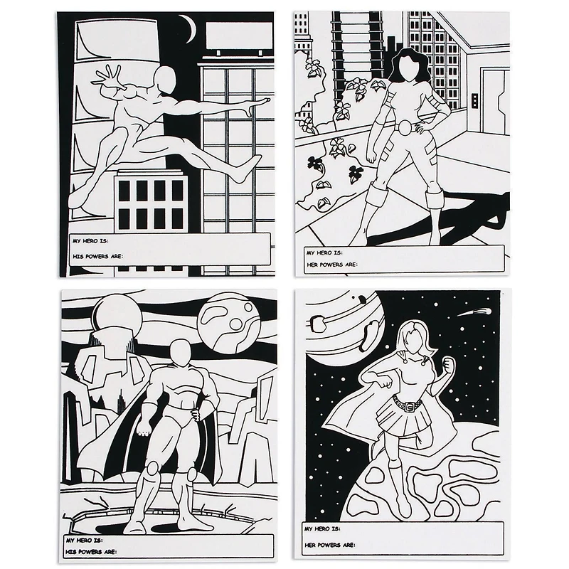 S&S® Worldwide Super Hero Velvet Art Poster Set