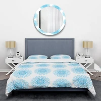 Designart 'Circular Geometric In Blue' Mid-Century Duvet Cover Set