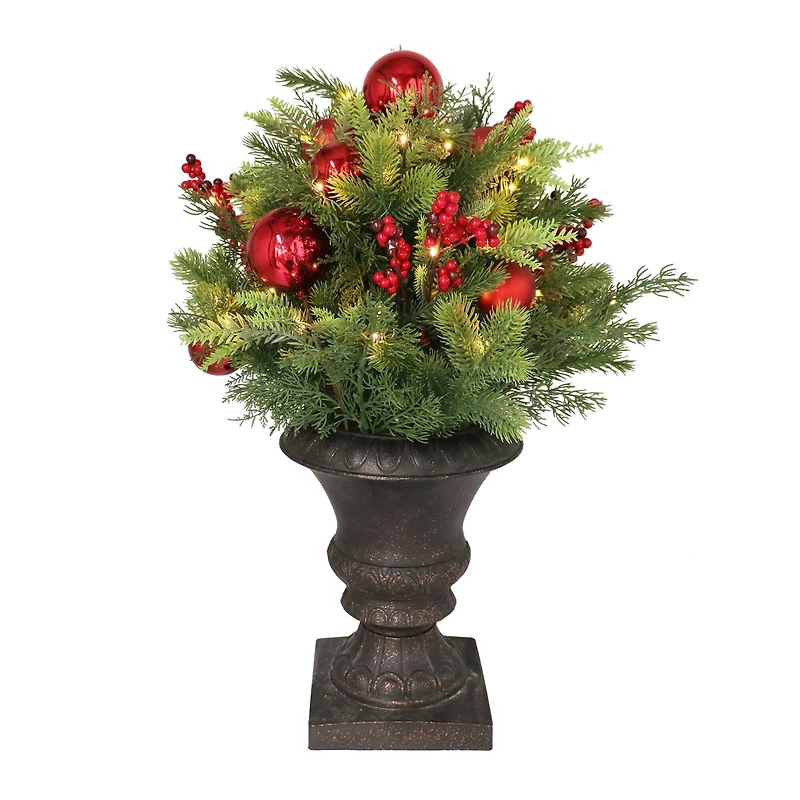 2ft. Pre-Lit Potted Red Ornament & Berry by Ashland®