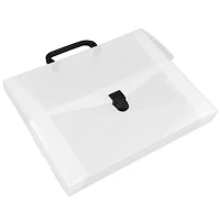JAM Paper 12" x 9.5" Clear Portfolio Briefcase with Handle