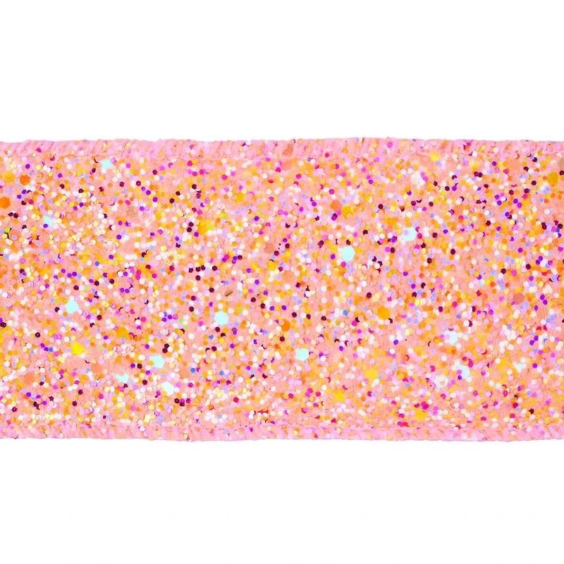 2.5" x 12ft. Pink Mix Wired Glitter Ribbon by Celebrate It®