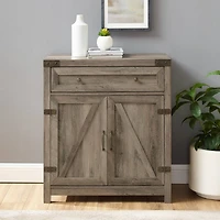 Walker Edison Gray Wash Farmhouse Barn Door Accent Cabinet