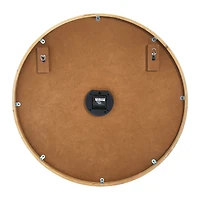 Hello Honey® 29" Round Natural Wood and Metal Wall Clock