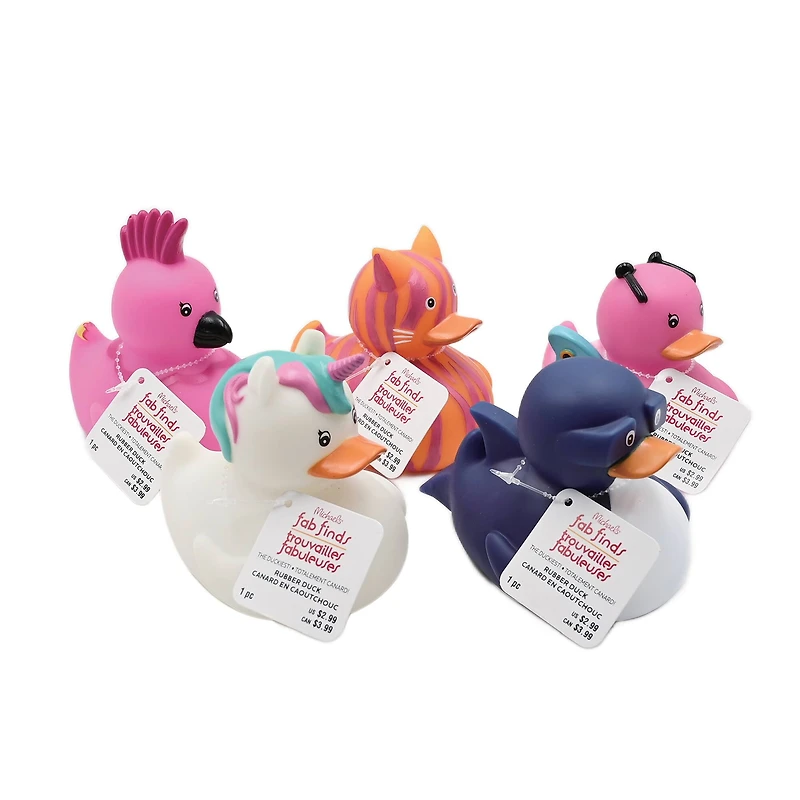 Assorted 4" Animal Rubber Duck, 1pc. by Fab Finds