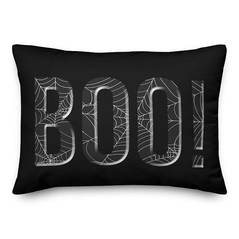Boo Spiderweb Throw Pillow