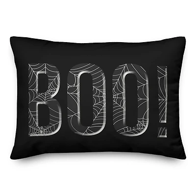 Boo Spiderweb Throw Pillow