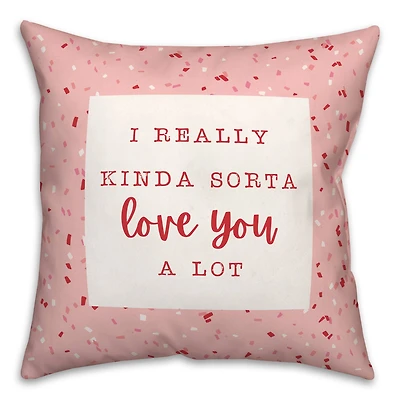Really Love You Confetti Throw Pillow