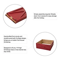 Glitzhome® 32" Red Wooden Tree Collar