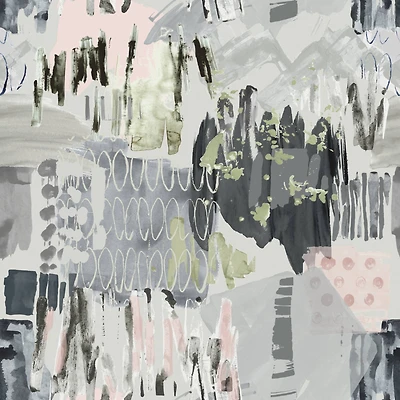 RoomMates Tamara Day Gray Abstraction Peel & Stick Wallpaper Mural