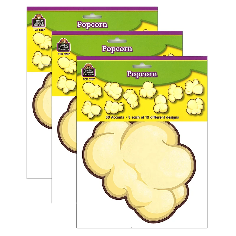 Teacher Created Resources® Popcorn Accents, 3 Packs of 30